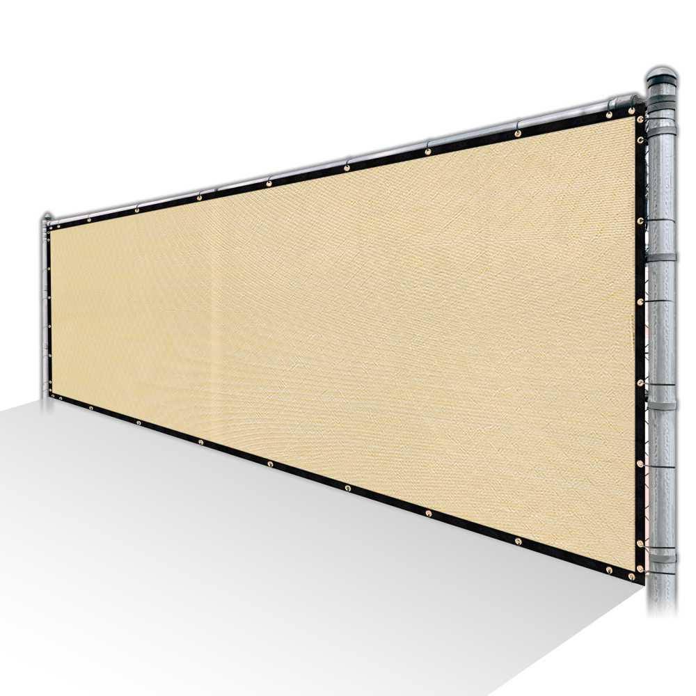Beige Privacy Fence Screen Mesh with Reinforced Grommets G166918