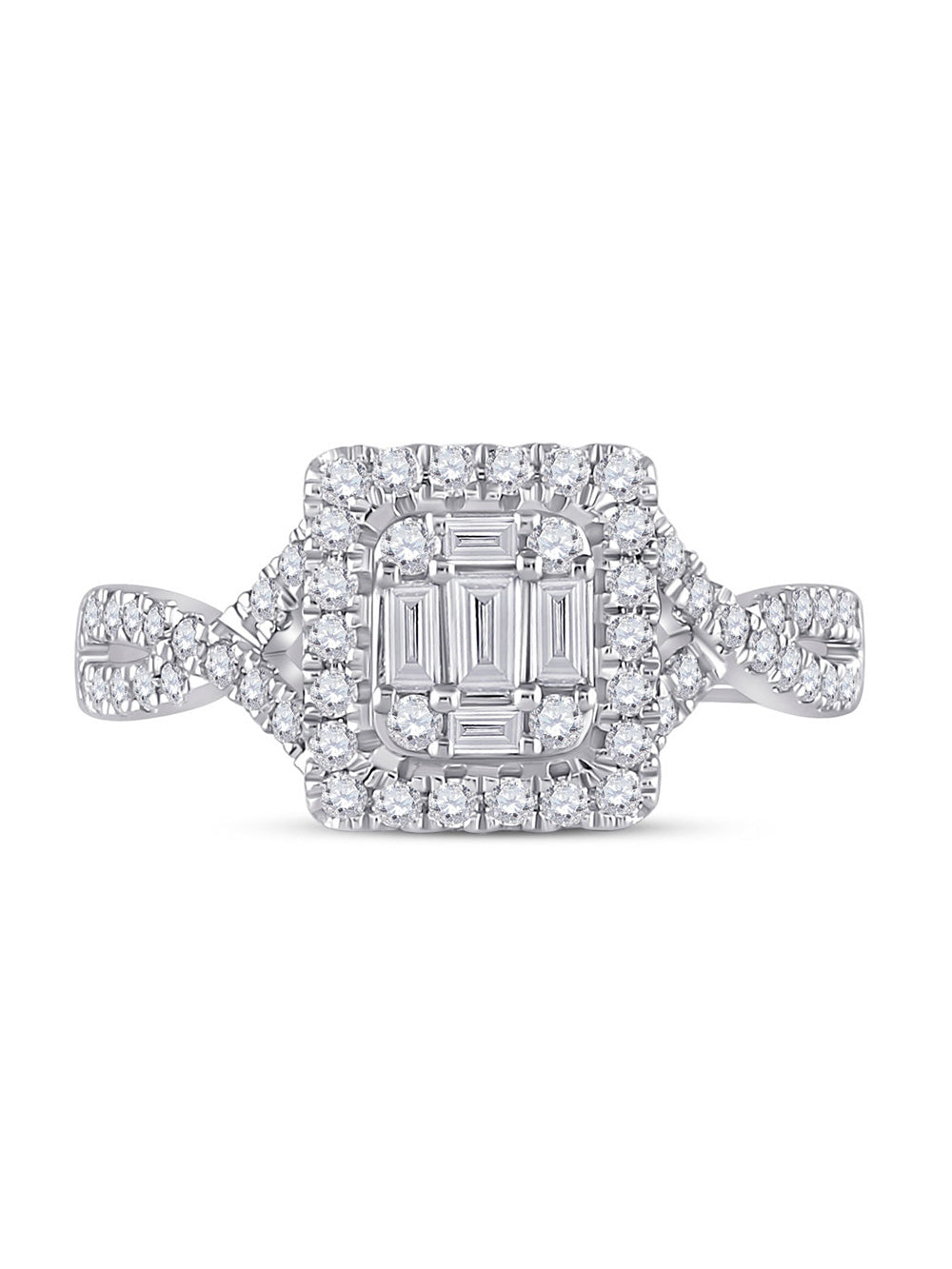 Baguette Diamond Square Ring 5/8 Cttw N40192