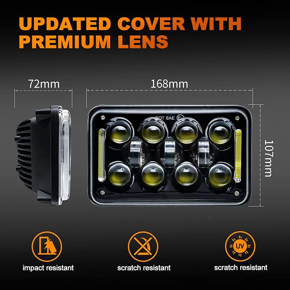 4x6 LED Headlights 60W Sealed Beam DRL Rectangular Conversion Kit, 2PCS F403998