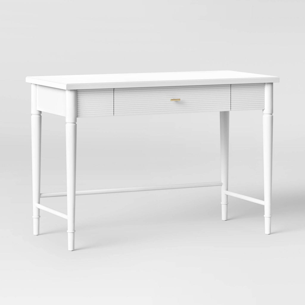 White Wood Writing Desk with Drawers R39270