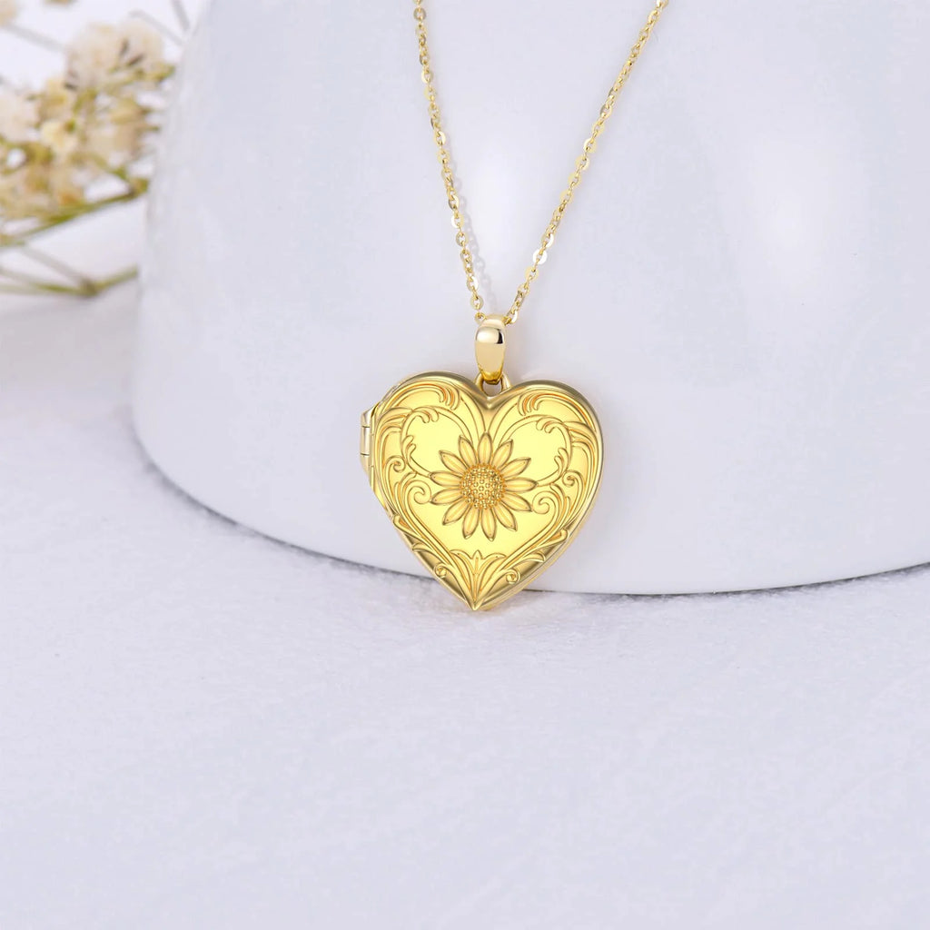 Sterling Silver Heart Locket Necklace D28608