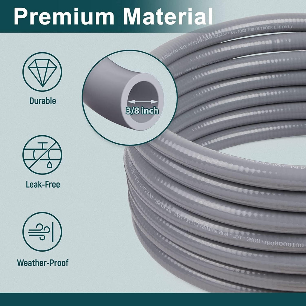 3/8-Inch Natural Gas Hose with Quick Connect Fittings, 24 Feet, Pack of 2 Z77064