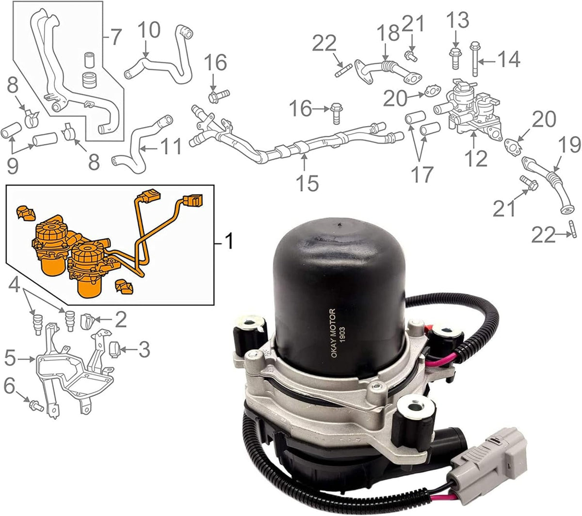 Secondary Air Injection Pump Pack of 2 S7044