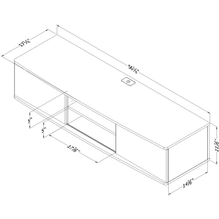 Wall Mounted Media Console in Chocolate N253