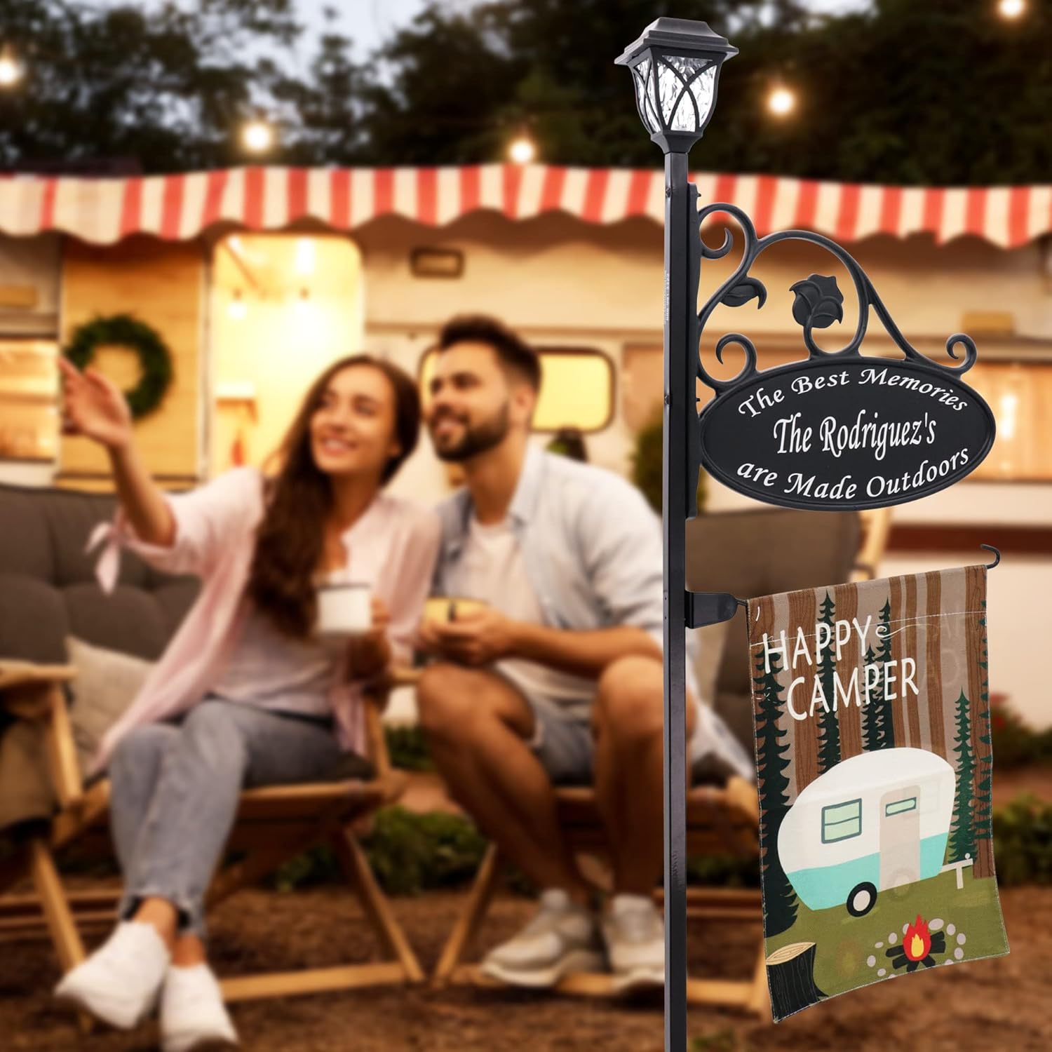 Double Sided Reflective Sign with Solar Light G4840
