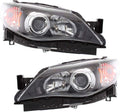 Pair Black Housing Headlight for Subaru Impreza 2008-2011 W65070