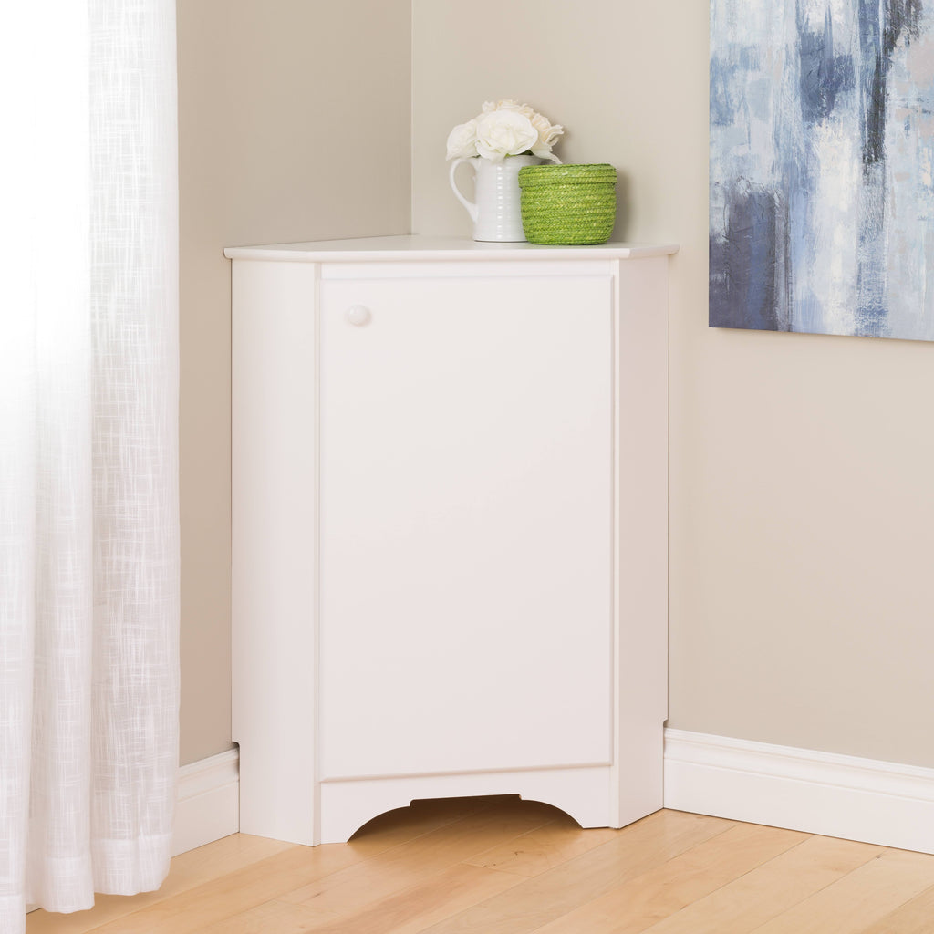 White Corner Storage Cabinet A705528