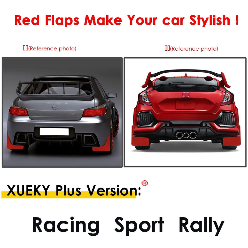Red Mud Flaps for Honda Civic Type R S Si Coupe U58039