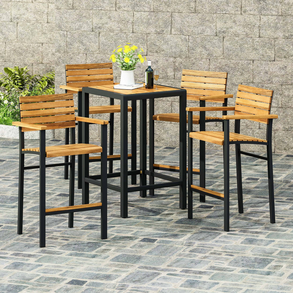 Acacia Wood Barstool (Set of 4) K4691