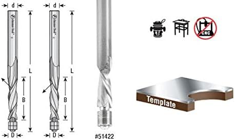 Solid Carbide Aluminum Cutting Flush Trim Spiral Up-Cut 1/4 Dia x 1/2 C459670