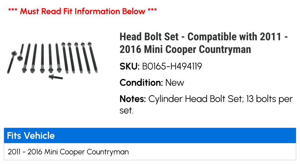 Head Bolt Set T425