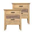 Brown Reclaimed Wood Filing Cabinet with Two Drawers E191