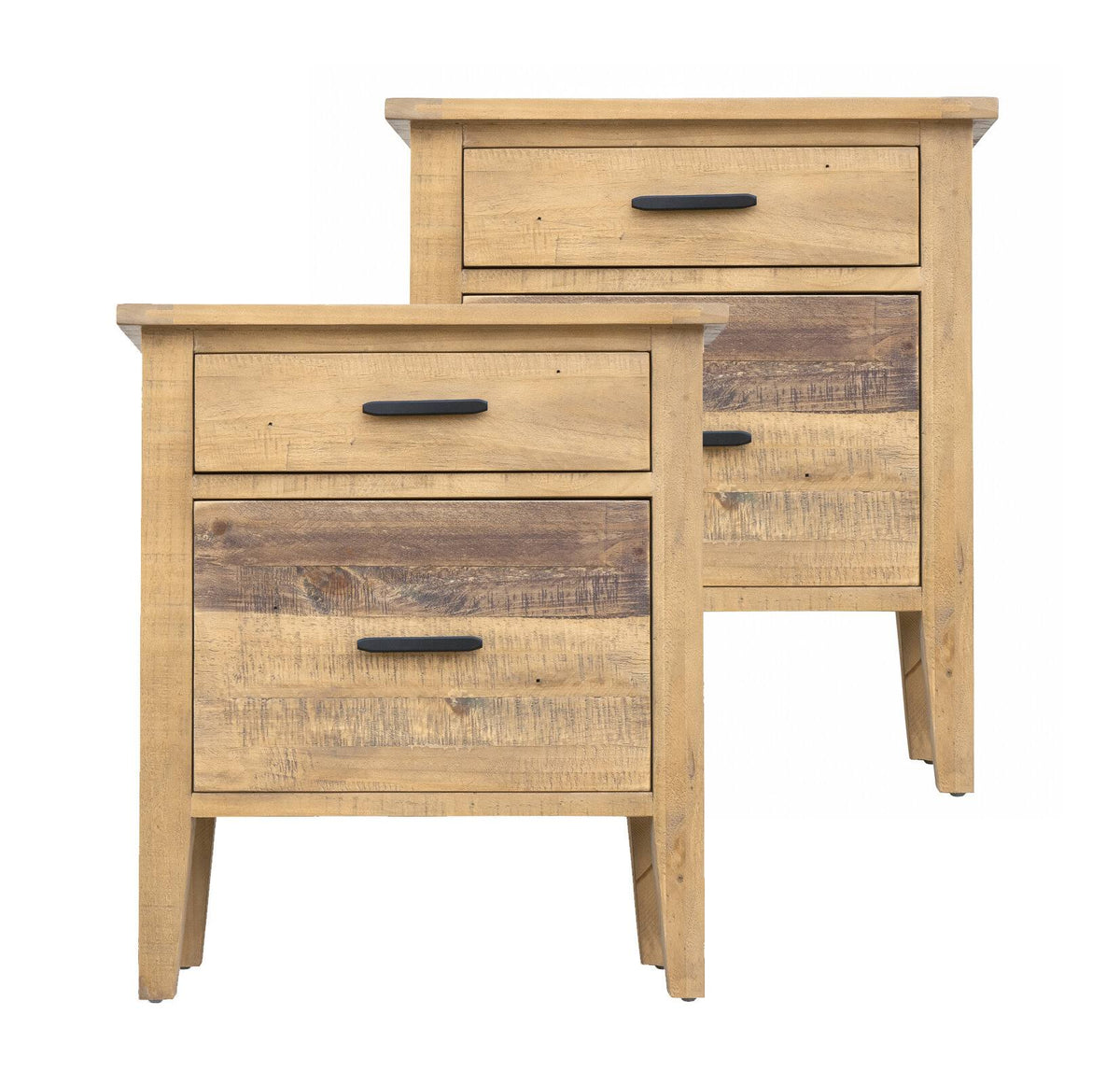 Brown Reclaimed Wood Filing Cabinet with Two Drawers E191
