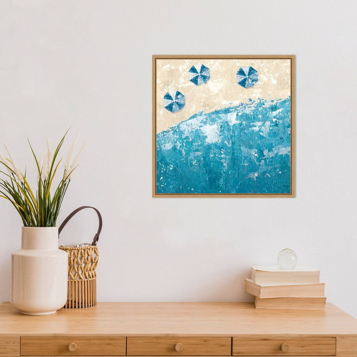 Beach Days Framed Canvas Wall Decor, Brown, 16x16 F12268