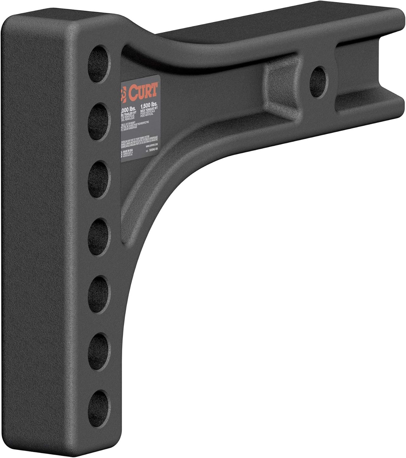 Replacement Weight Distribution Hitch Shank, 2-1/2-Inch Receiver, 2-Inch Drop, 6-Inch Rise, Black Q284695