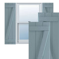 16-1/8x22 x 65x22 PVC Board and Batten Shutters, Peaceful Blue (Per Pair) M55263
