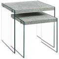 Grey and Clear Nesting Table 2-Piece Set G4749