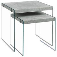 Grey and Clear Nesting Table 2-Piece Set G4749
