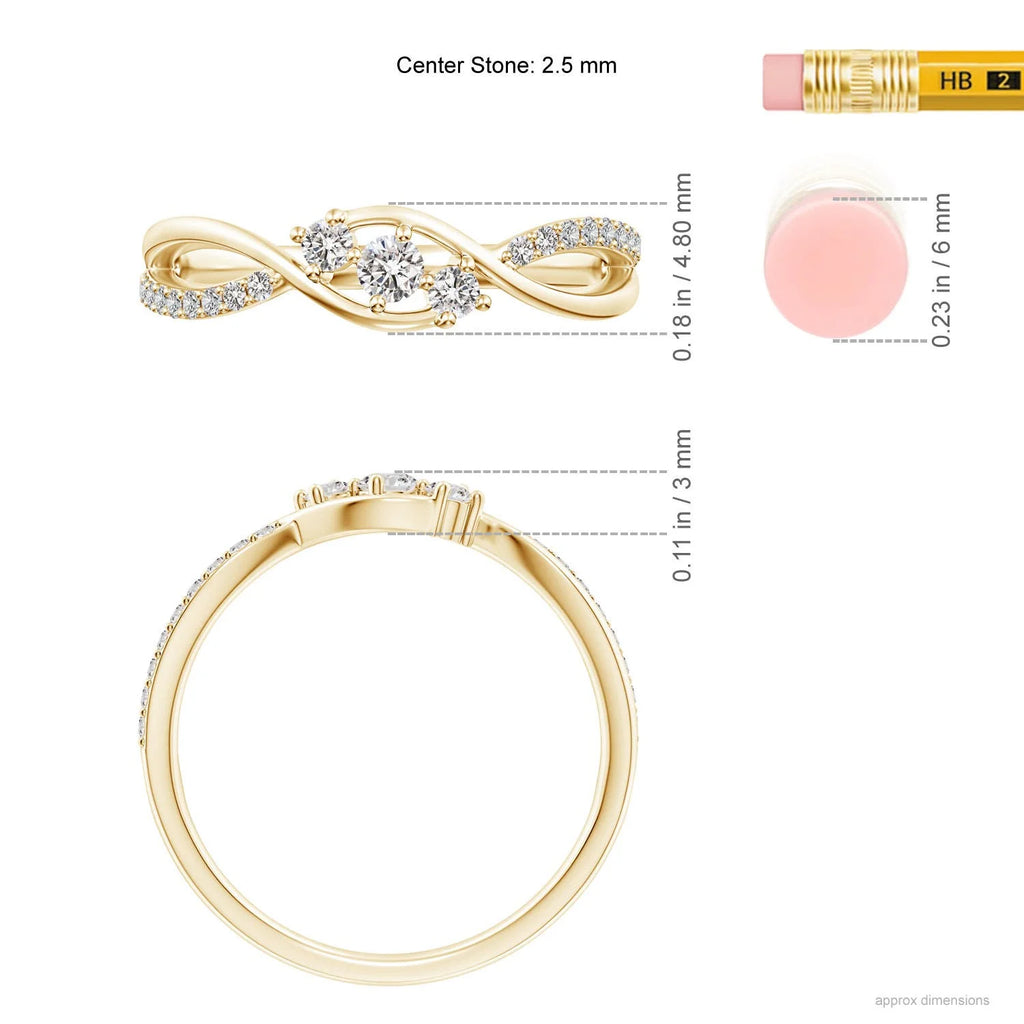 14K Yellow Gold White Diamond Infinity Ring K166593