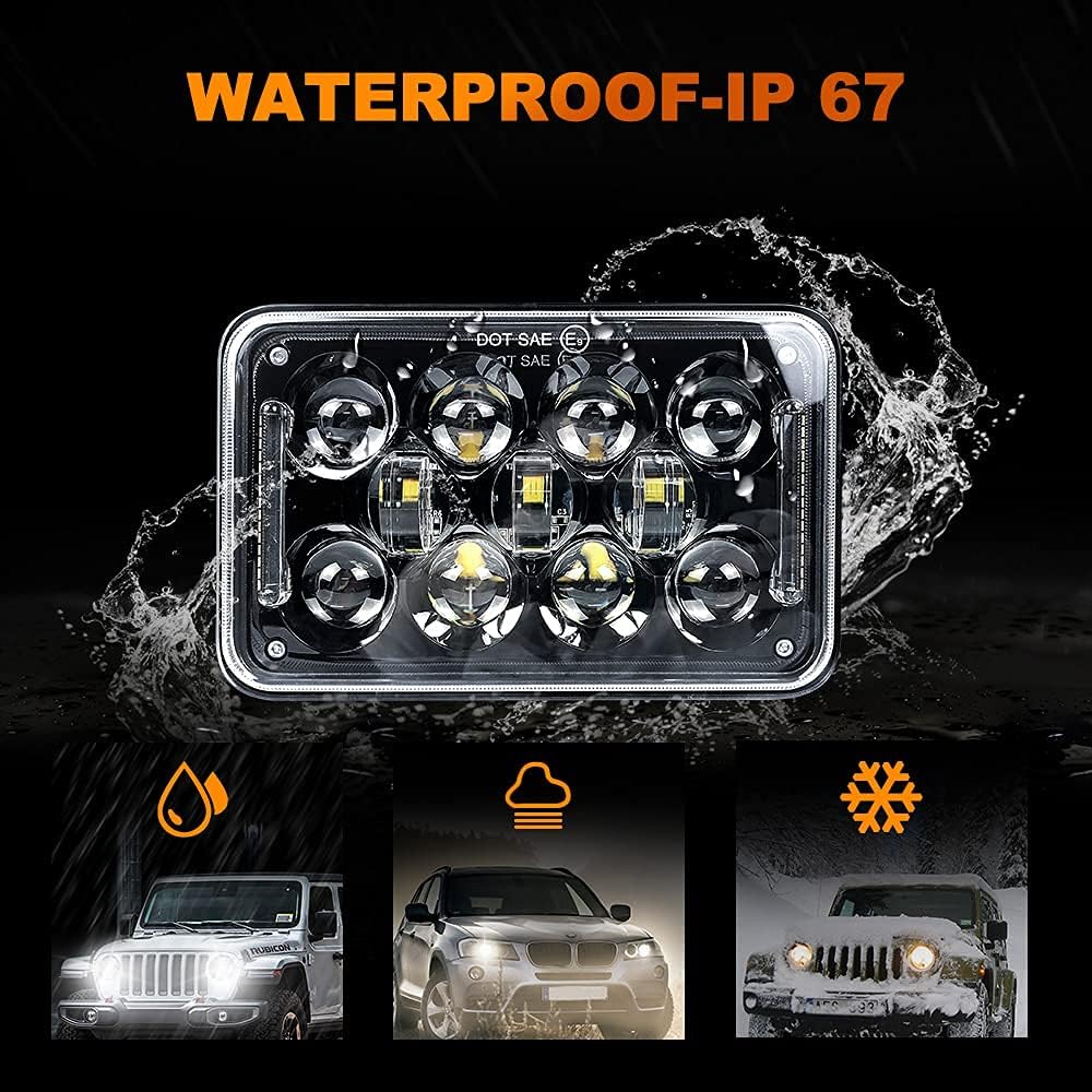 4x6 LED Headlights 60W Sealed Beam DRL Rectangular Conversion Kit, 2PCS F403998