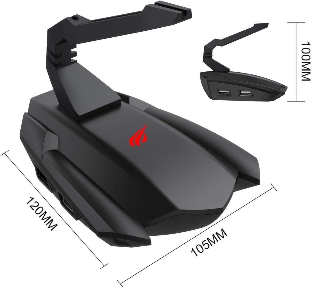 Black Gaming Mouse Bungee with 4 Port USB Hub X16444
