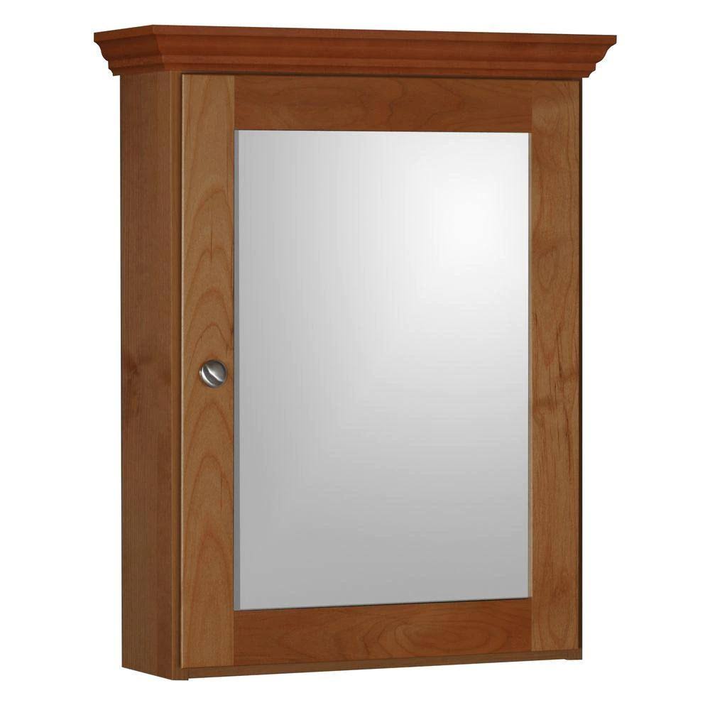 Medium Alder Framed Surface-Mount Bathroom Medicine Cabinet C94666