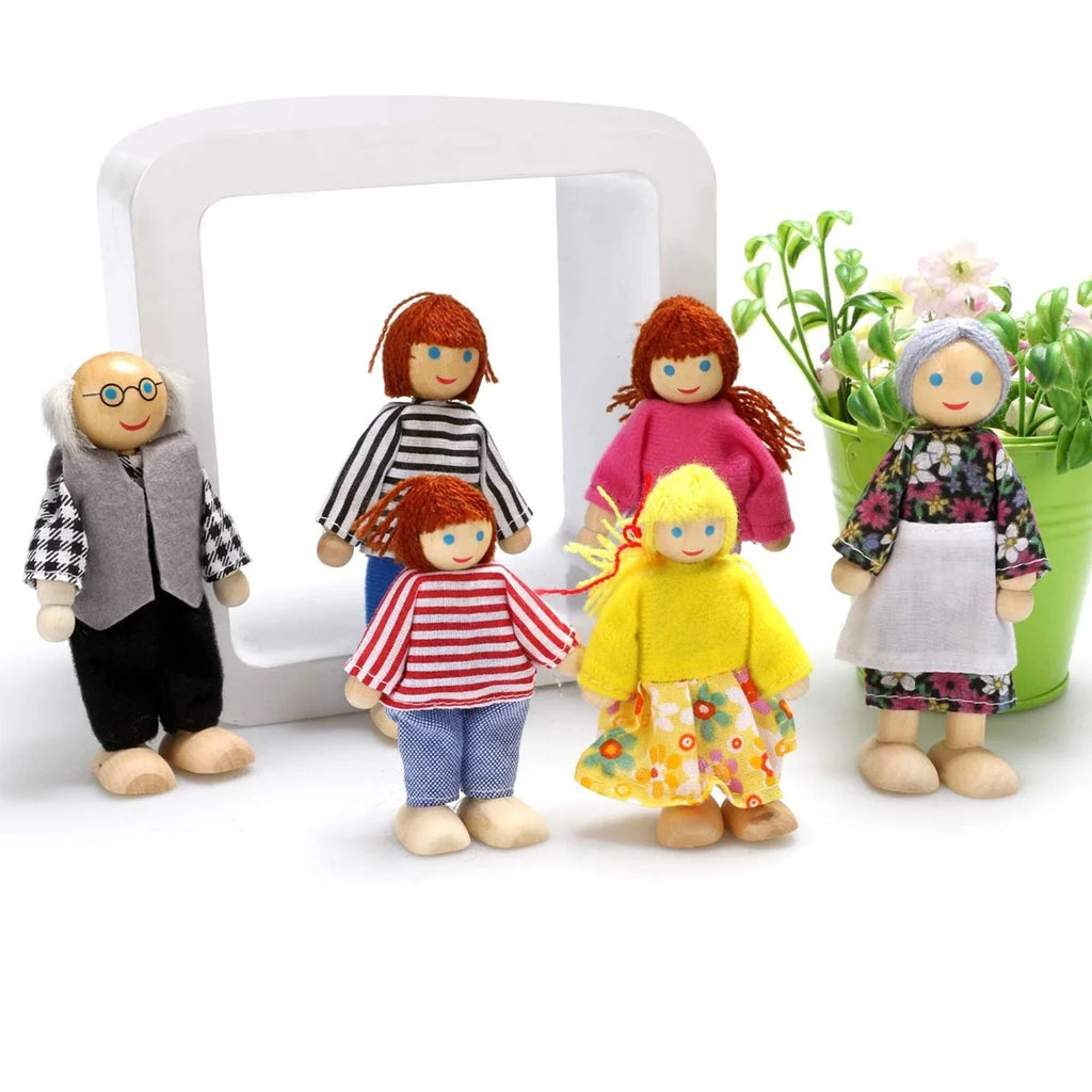 Wooden Dollhouse Furniture Set with Grandparents Accessories U222369