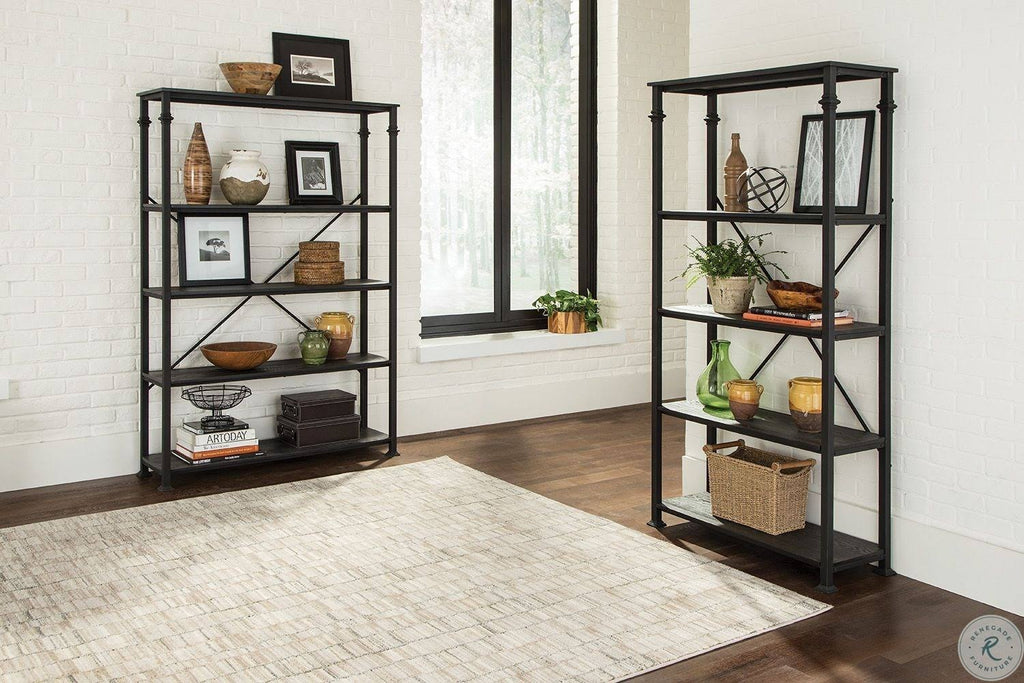 Dark Grey Double Bookcase J284306