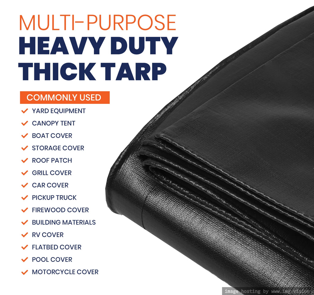 22 Mil Waterproof Silver/Black Tarp 6′ X 8′Ft W2407
