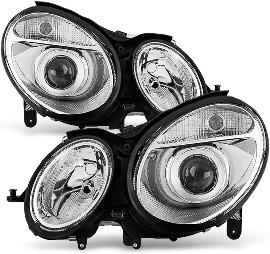 2003-2006 Mercedes Benz W211 E-Class Headlights Headlamps Pair Y33378