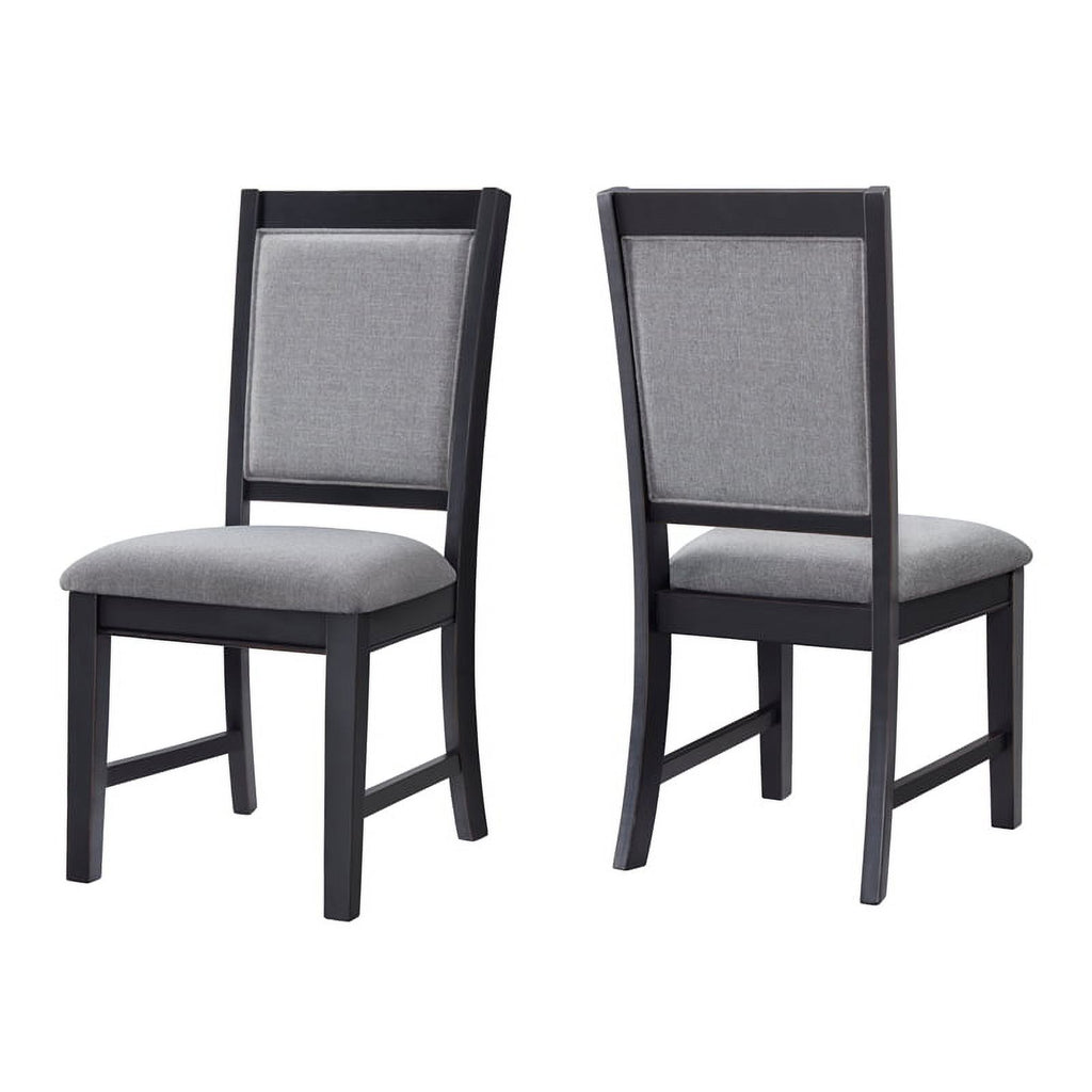 Black and Grey Linen Dining Room Chair (Set of 2) S93531