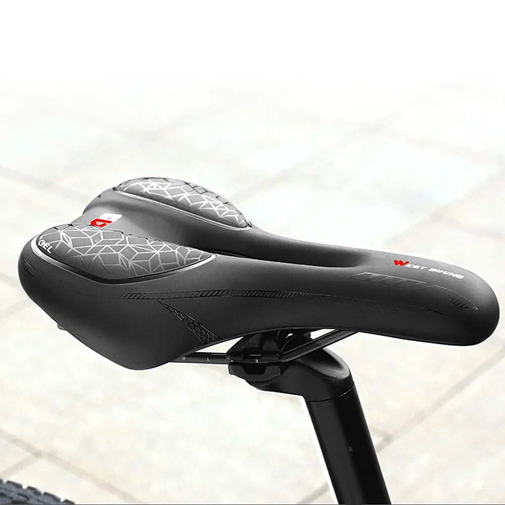 Bike Seat Padded Saddle Cushion with Removable Rechargeable LED Tail Light X544