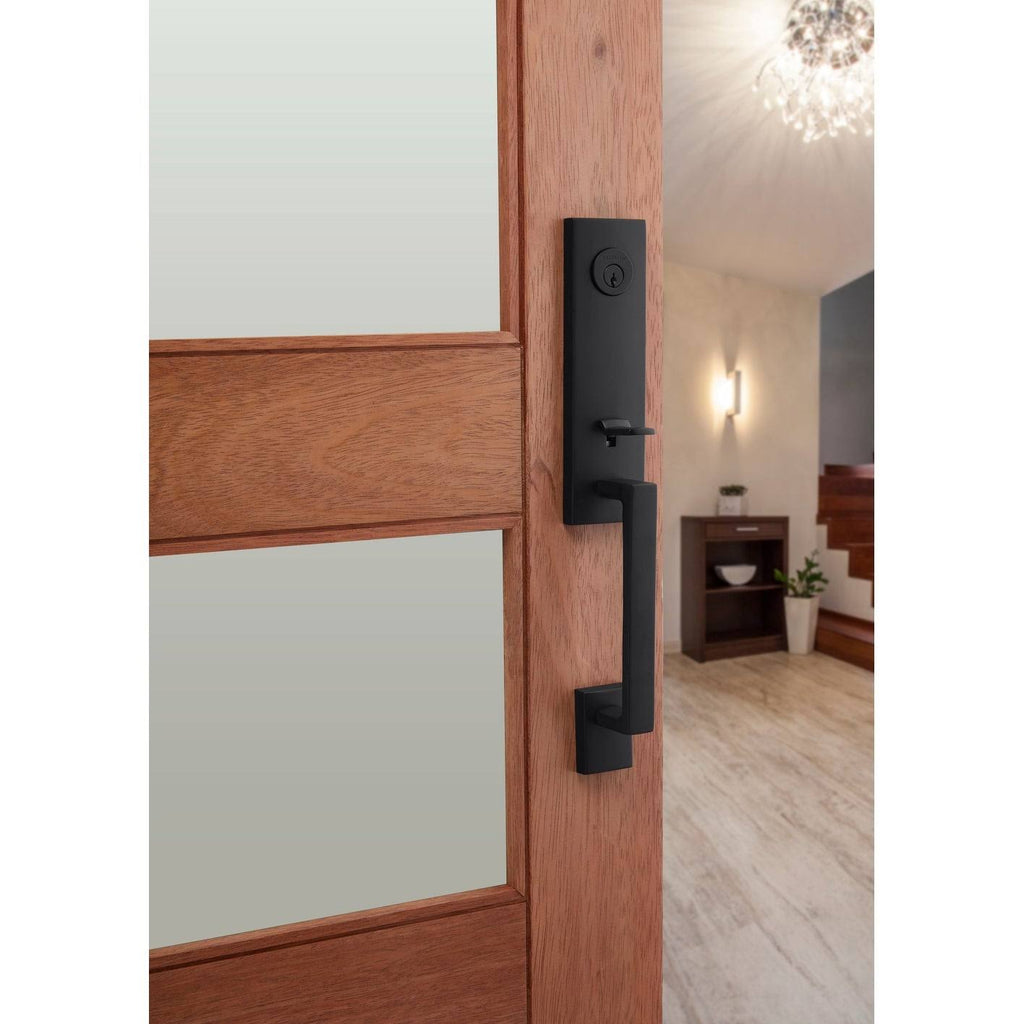 Bronze Single Cylinder Handleset with Door Knob and Square Rose H8008