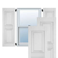 Primed Exterior Real Wood Pine Raised Panel Shutters (Per Pair) Z879469