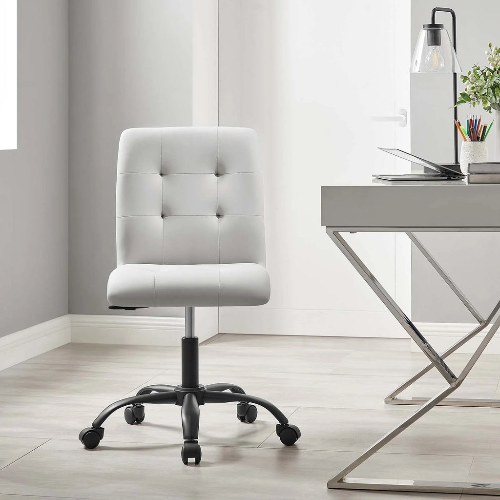 Black Light Gray Vegan Leather Office Chair U3298