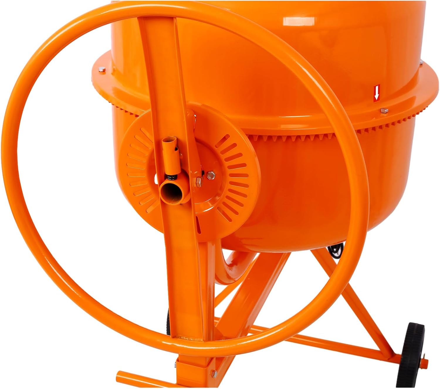Orange Electric Cement Mixer with Wheel & Stand O267227