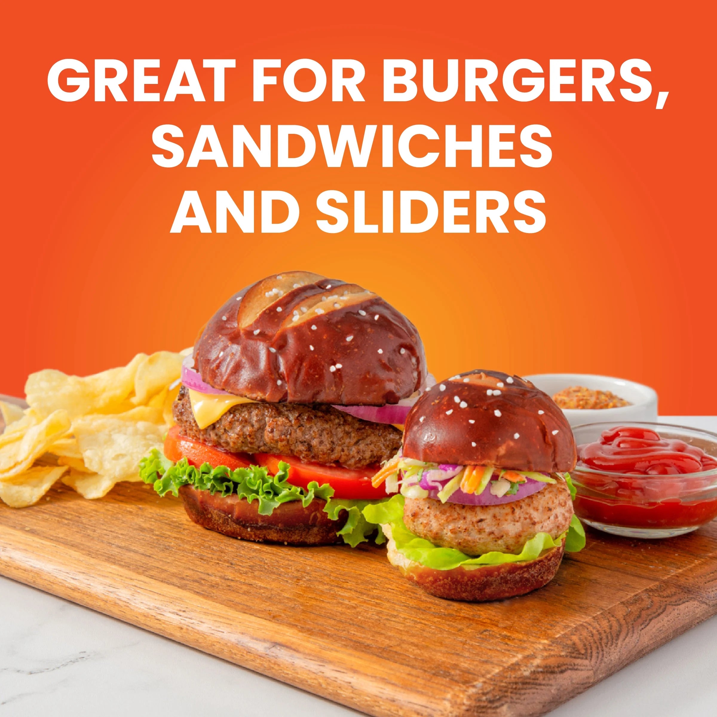 Pretzel Hamburger Buns, 4 Count, 10.5 oz E727