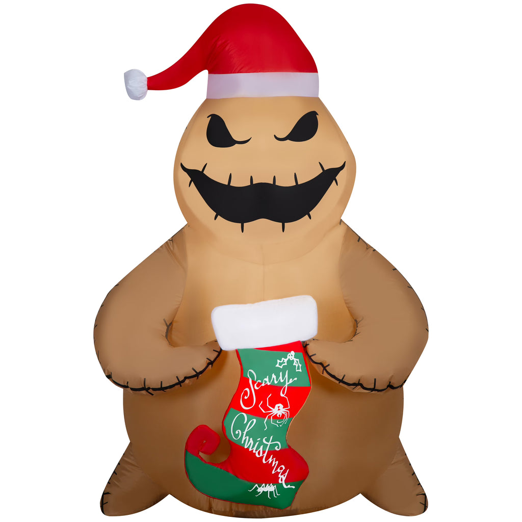 5 Foot Airblown Inflatables Christmas Burlap Oogie Boogie Holding Stocking I57962