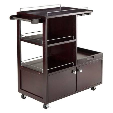 Entertainment Cart with Serving Tray Wood/Espresso T839000
