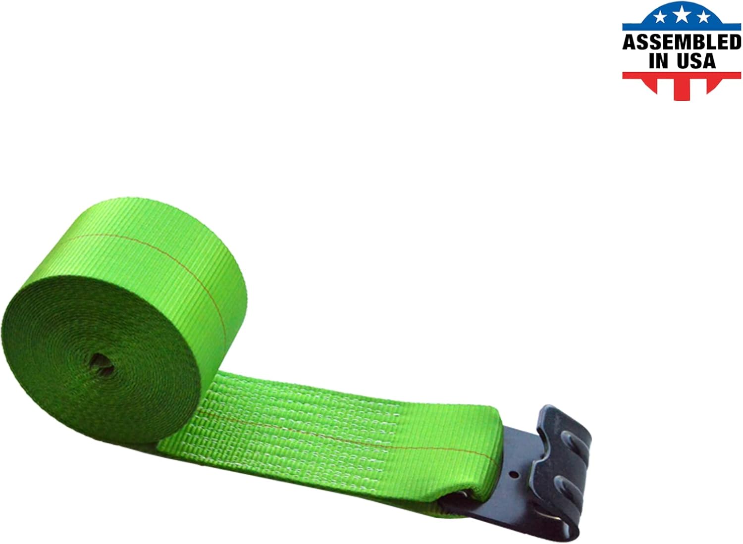 4 Pack Yellow Heavy Duty Tie-Down Winch Strap with Flat Hooks G681186
