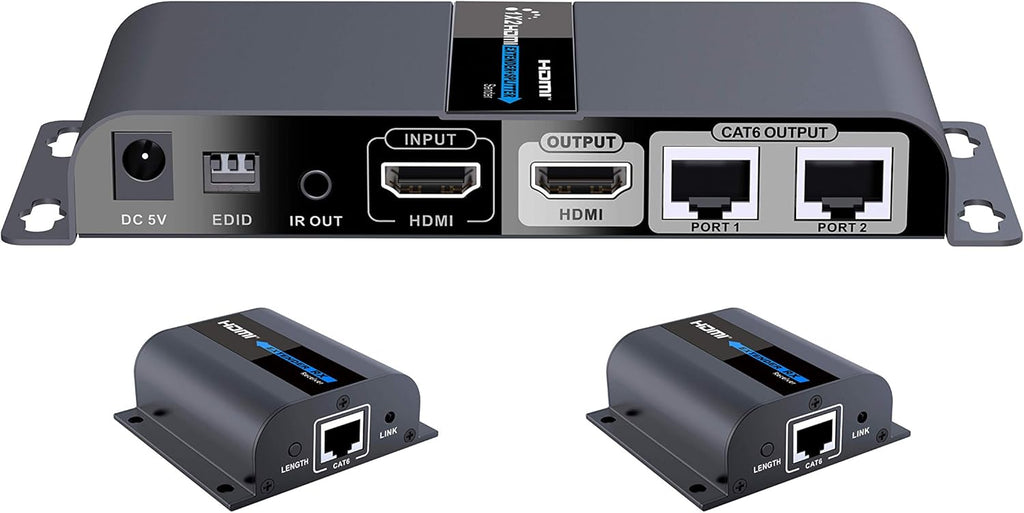 1080P 1x2 HDMI Splitter Over Cat6 Extender with IR X8685
