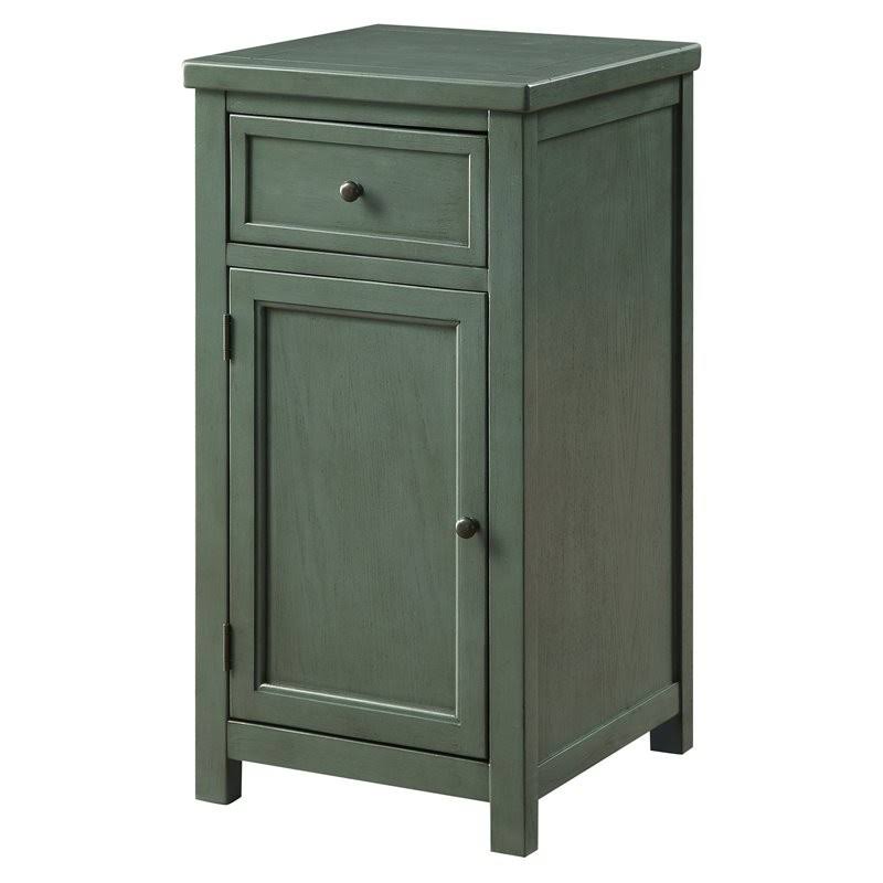 Antique Teal Transitional Side Table A310058