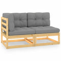 2 Piece Garden Set with Cushions Solid Pinewood M541173
