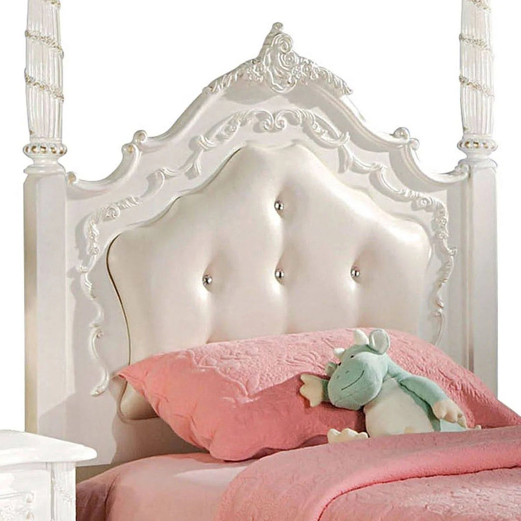 Pearl White Full Poster Bed D80246