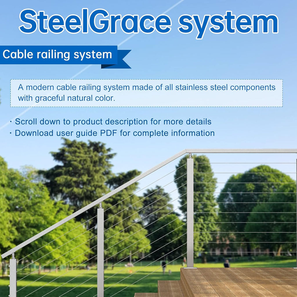 10Pair Cable Railing Kit Invisible 1/8 Swage Tensioner T316 Stainless Steel E95008