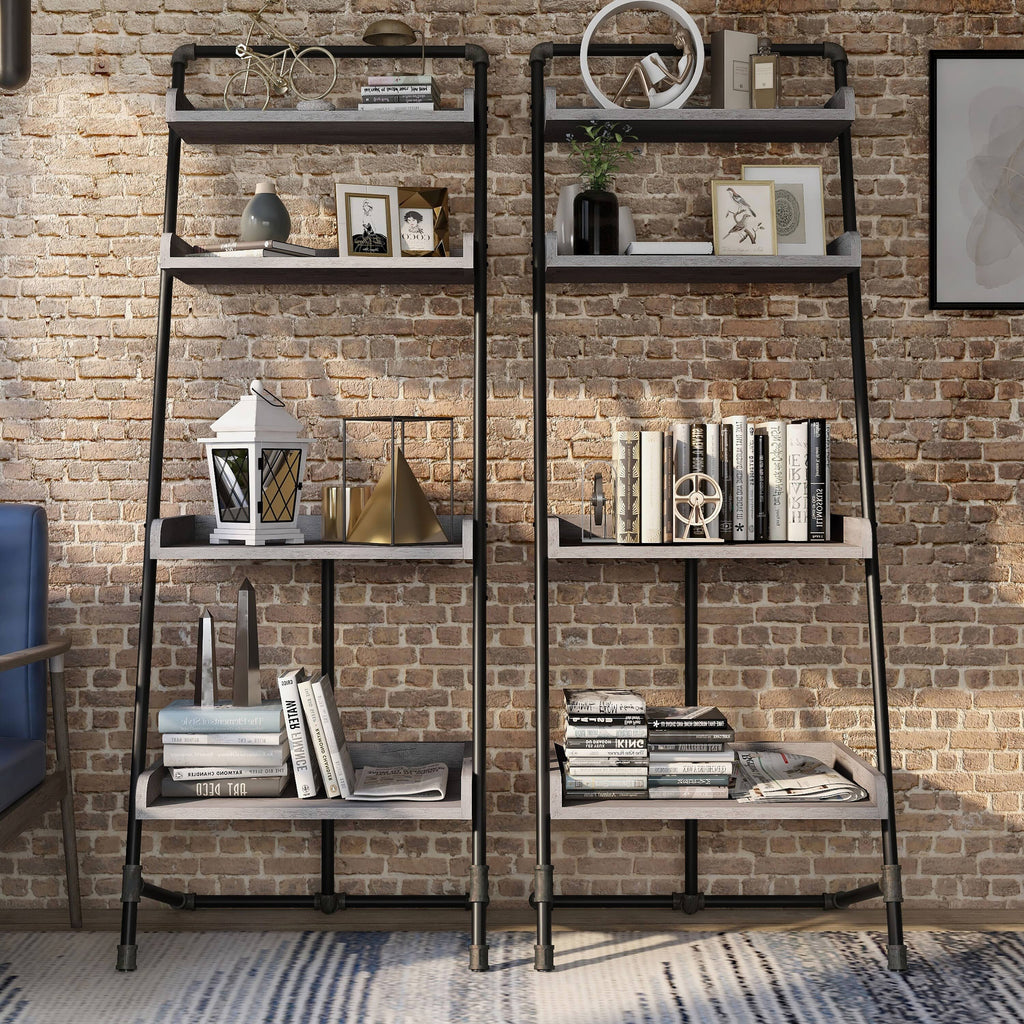 Rustic 4-Shelf Ladder Display Shelf T73591