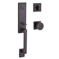 Bronze Single Cylinder Handleset with Door Knob and Square Rose H8008