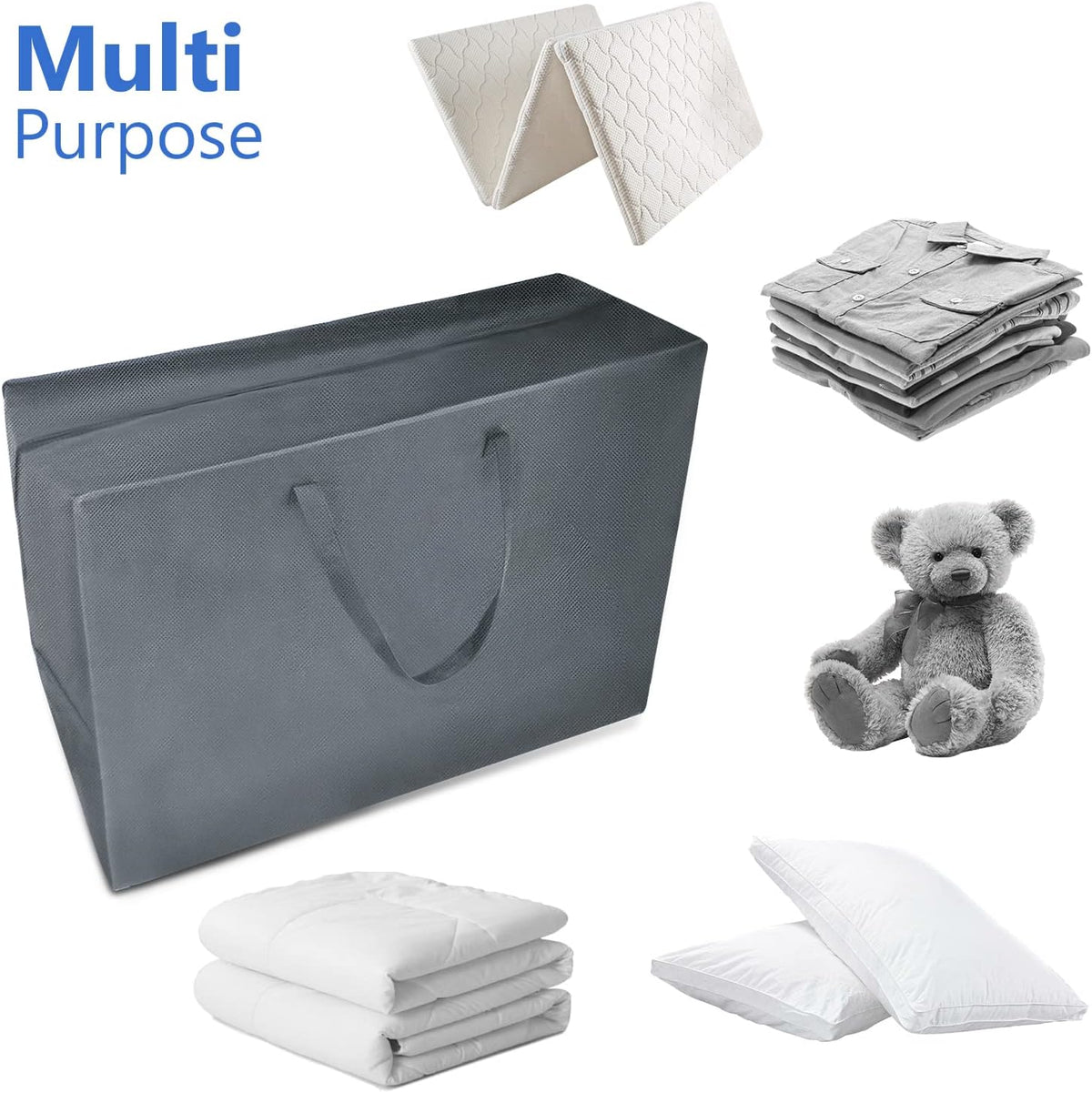 Folding Mattress Storage Bag, Waterproof Reusable Case, Grey W660