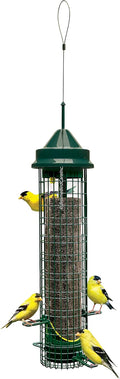 Squirrel-proof Finch Bird Feeder with 4 Metal Perches & 8 Feeding Ports, 2.4-pound Thistle Seed Capacity, Pack of 2 Y980816