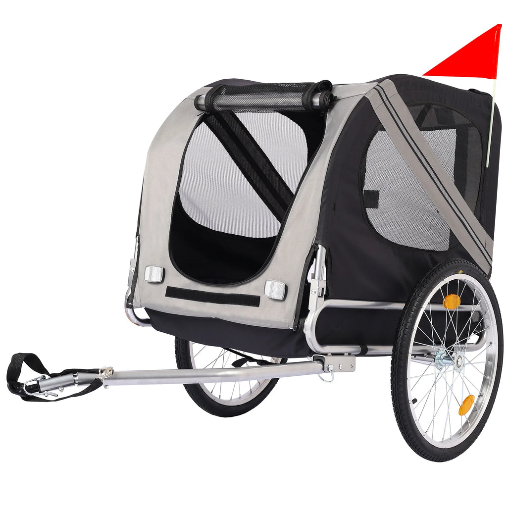 Yellow Foldable Pet Stroller Dog Carrier Bicycle Trailer A256